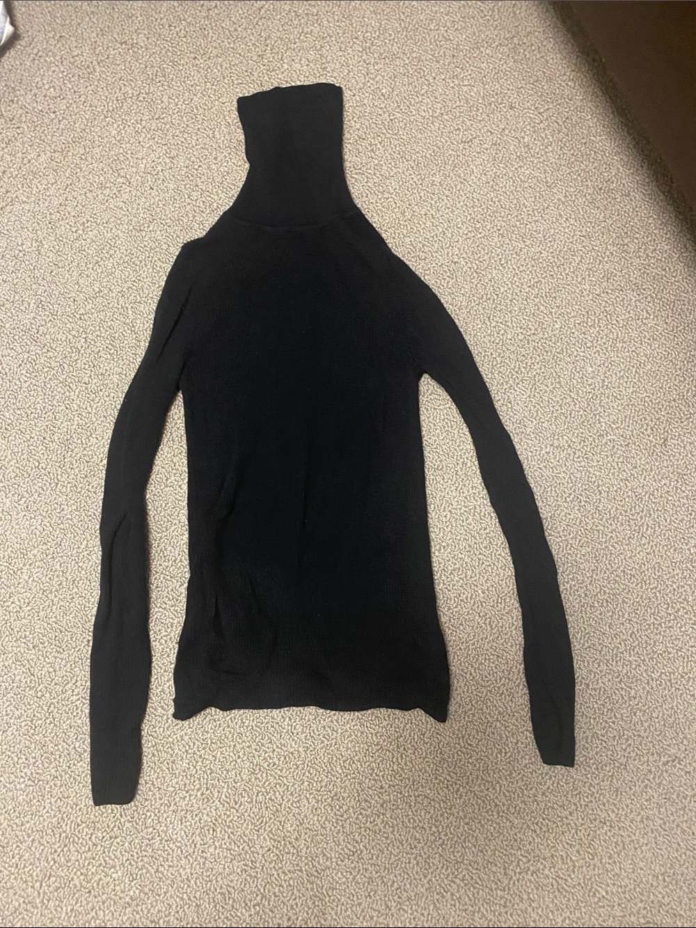 Uniqlo Black Ribbed Slim Turtleneck Sweater